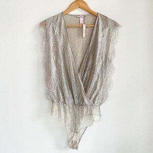 Victoria's Secret Metallic Lace Bodysuit